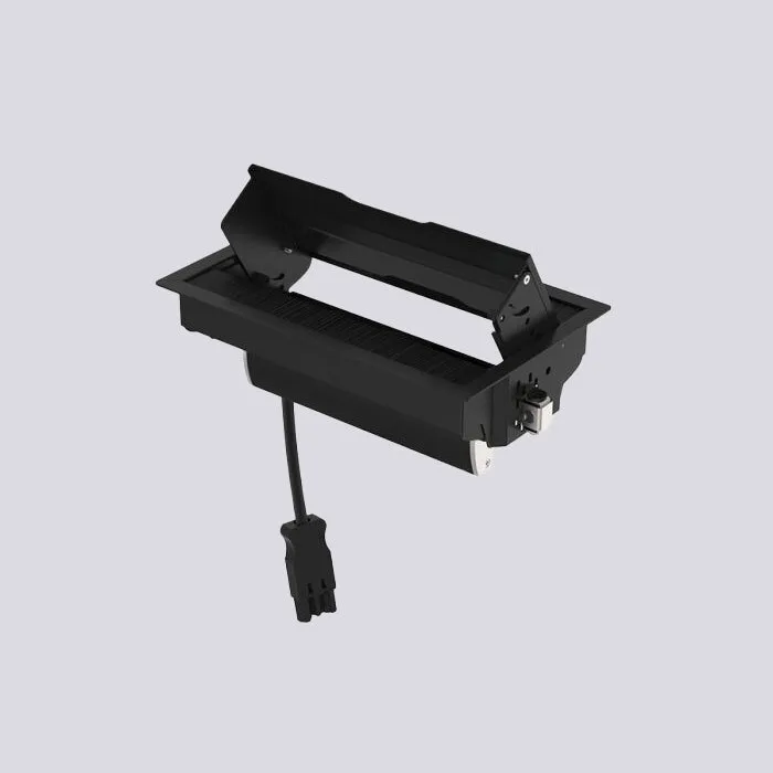 Bureaustopcontact Tesla zwart inbouwunit