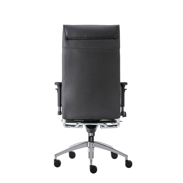 Ergonomische Bureaustoel Waalwijk leder met hoge rugleuning en hoofdsteun