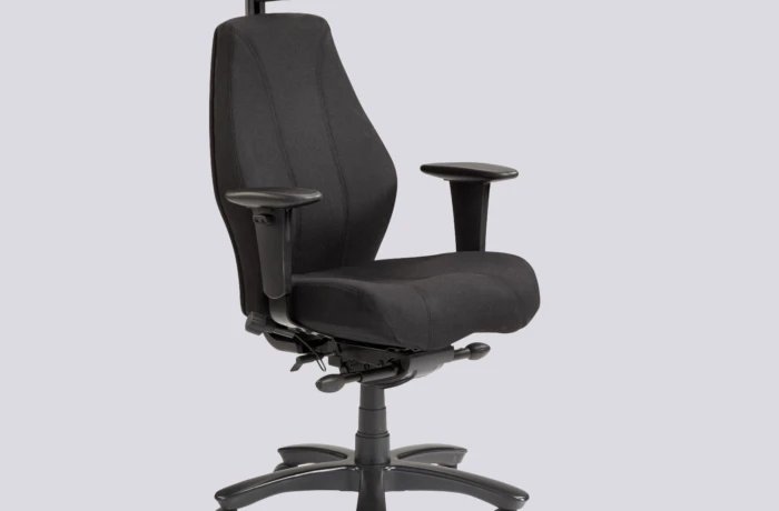 Ergonomische 24 uursstoel Raptor zwart met hoofdsteun voor multi-shift gebruik