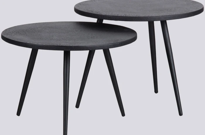 Set van 2 bijzettafels Suze zwart