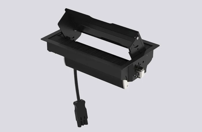 Bureaustopcontact Tesla zwart inbouwunit