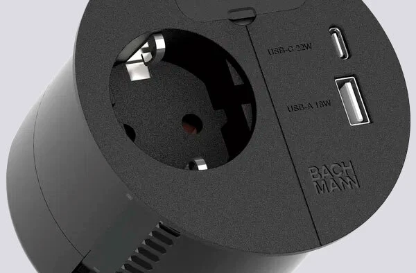 Bureaustopcontact LOOP IN Charge zwart