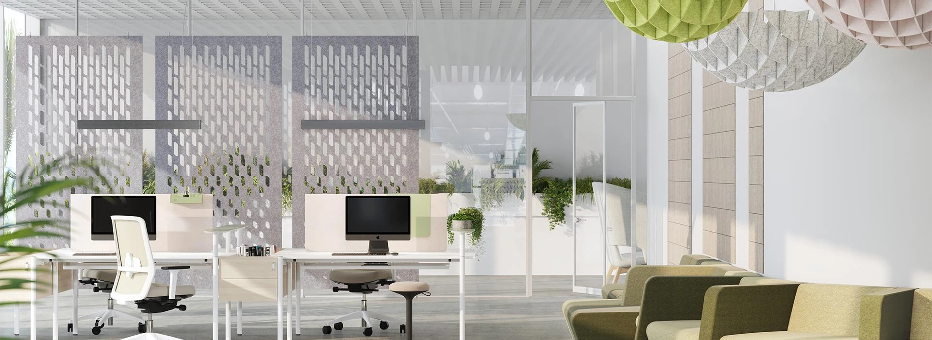 Kantoormeubelen en akoestische oplossingen van Narbutas