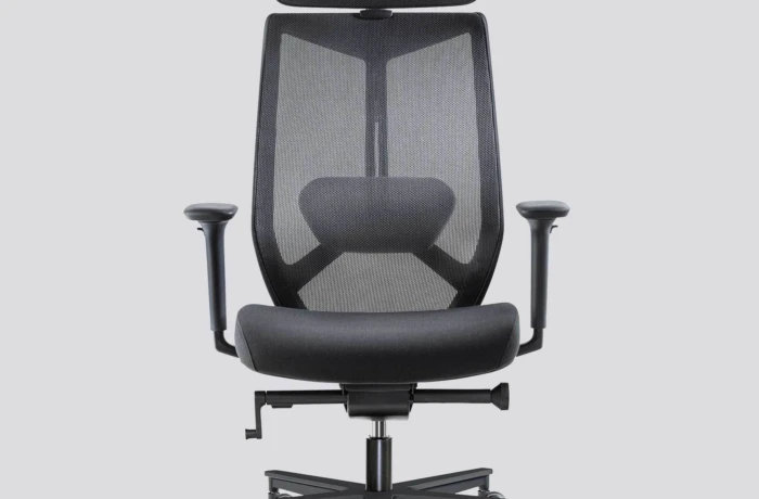 Ergonomische Bureaustoel Boxtel zwart met hoge rugleuning en hoofdsteun