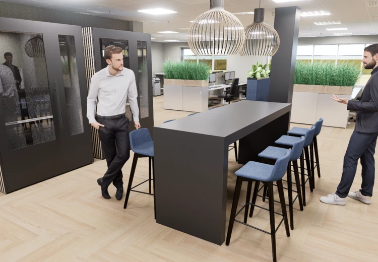 3D ontwerp van een kantoorinrichting