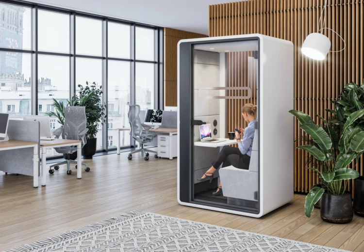 Hushhybrid acoustic workpod for individual focused work hushoffice