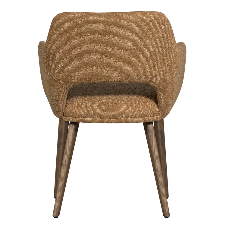 Set van 2 Murat stoelen geel met houten poot donkerbuin