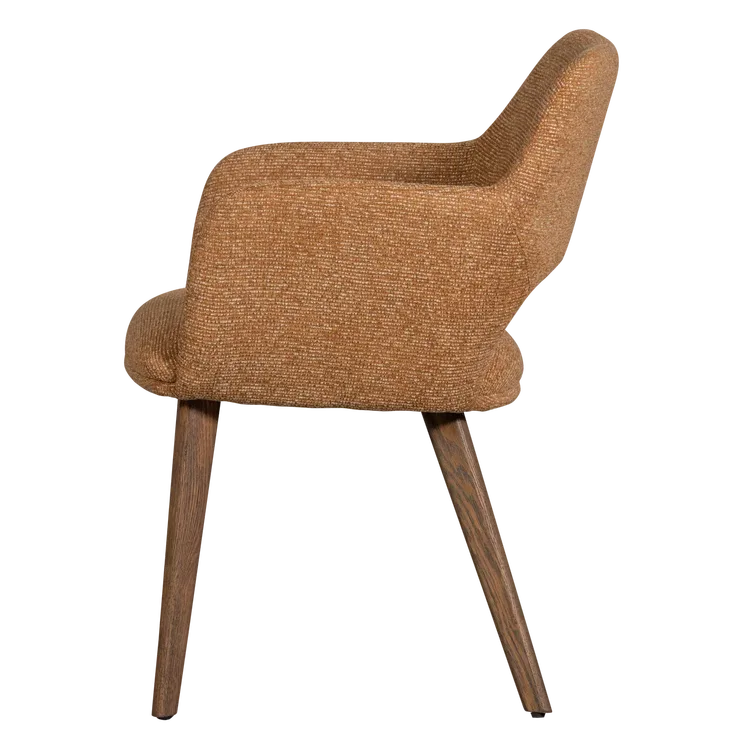 Set van 2 Murat stoelen geel met houten poot donkerbuin