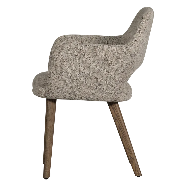 Set van 2 Murat stoelen naturel met houten poot donkerbruin