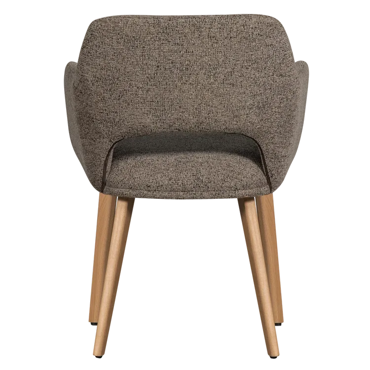 Set van 2 Murat stoelen Taupe met houten poot naturel