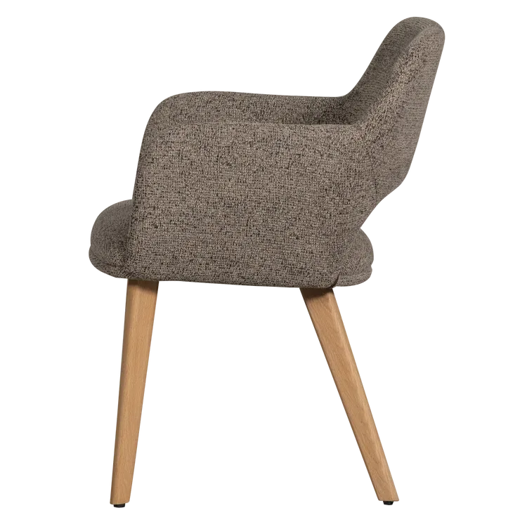 Set van 2 Murat stoelen Taupe met houten poot naturel