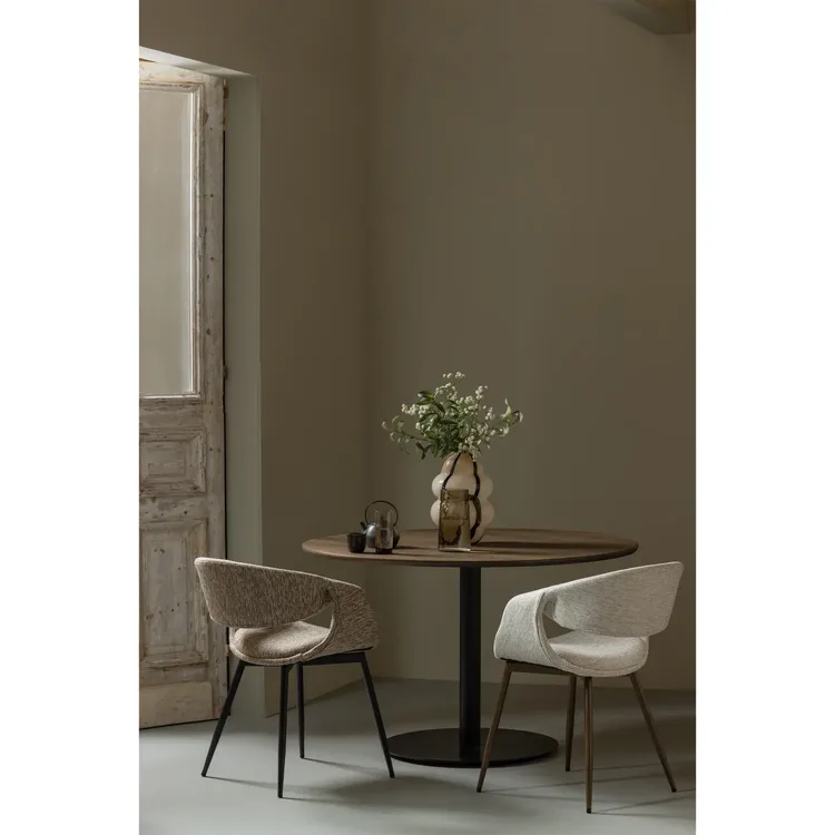 Set van 2 Yossi stoelen met zwarte metalen poot