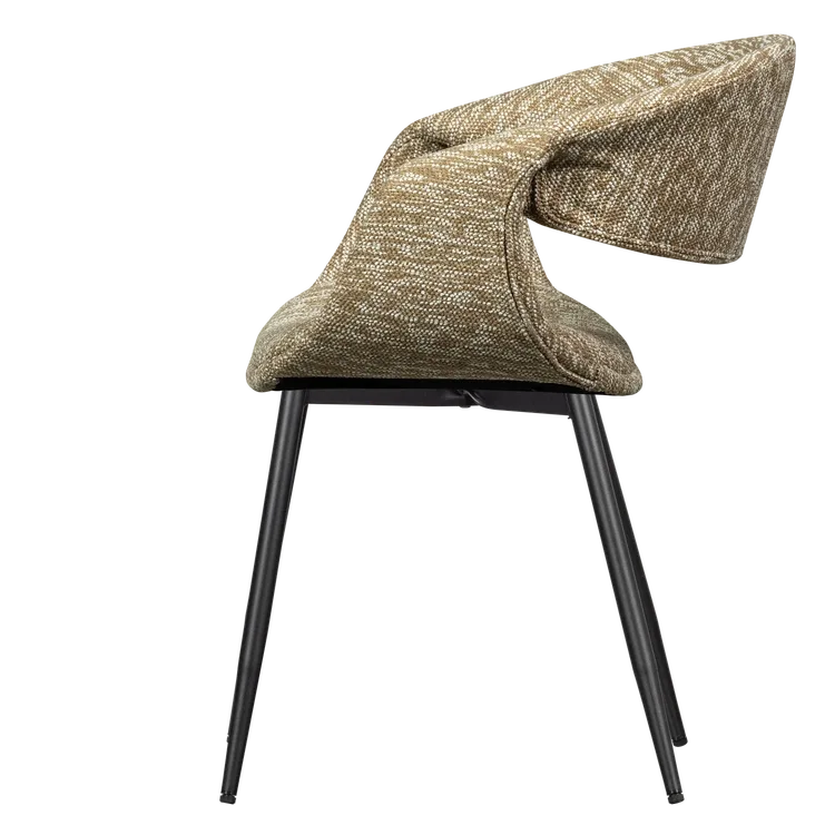 Set van 2 Yossi stoelen met zwarte metalen poot