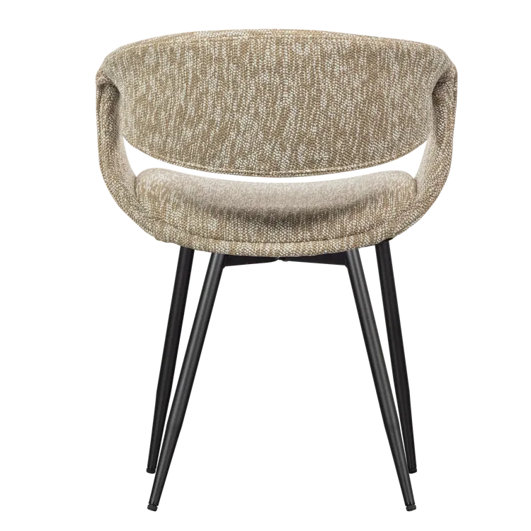 Set van 2 Yossi stoelen met zwarte metalen poot